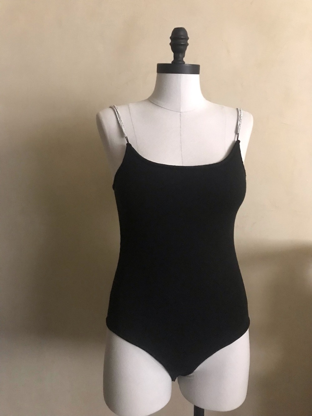 Forever 21 Black Knit Bodysuit with Silver Straps - Picture 3 of 7